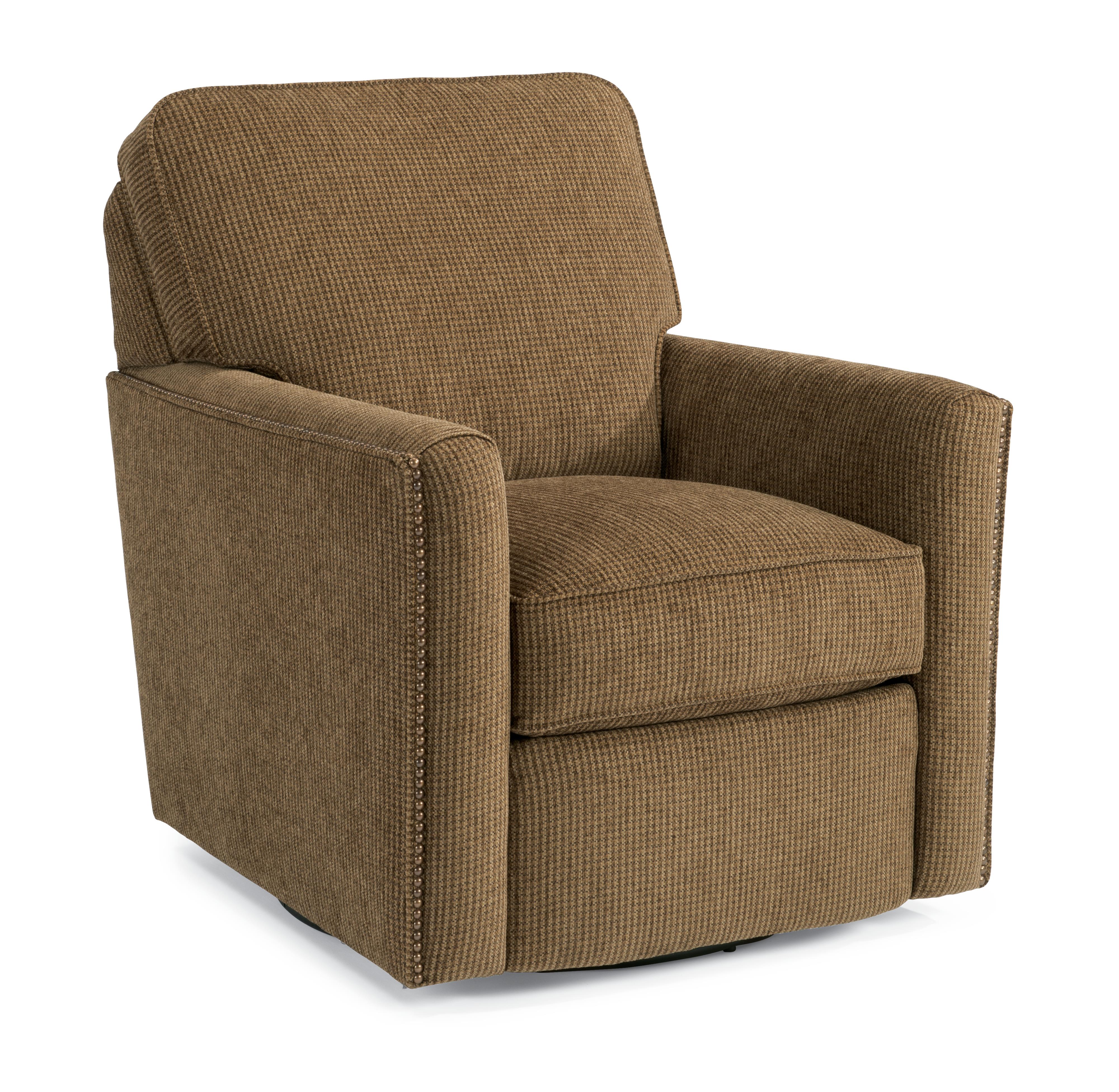 Flexsteel Accents 010811 Swivel Chair with Nailhead Studs Dunk & Bright Furniture
